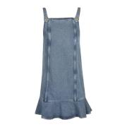 Ganni Stilig Denim Miniklänning Blue, Dam