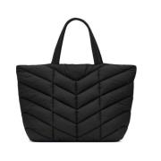 Saint Laurent Vadderad Puffer Tote Väska Black, Dam