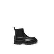 Santoni Läder Chelsea Boots Black, Herr