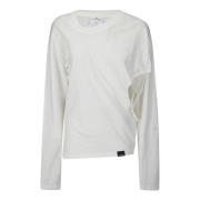 Courrèges Off-Shoulder T-Shirt White, Dam