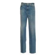 Dondup Wide Leg Light Denim Jeans Blue, Dam