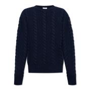 Moncler Tröja med dekorativ stickning Blue, Herr