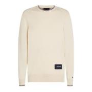 Tommy Hilfiger Bomull Crew Neck Tröja White, Herr