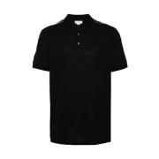 Alexander McQueen Svart Polo Sweater med Logoband Detaljer Black, Herr