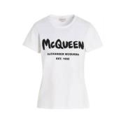 Alexander McQueen Stilig T-shirt för män White, Dam