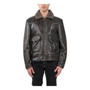 Salvatore Santoro Shearling Skinnjacka med Dragkedja Gray, Herr