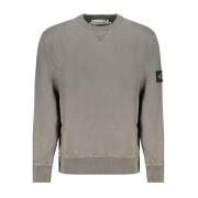 Calvin Klein Logo Crew Neck Sweatshirt Borstad Finish Green, Herr