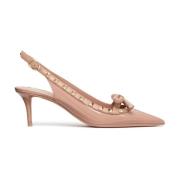 Valentino Garavani Rockstud Patentläder Slingback Platta Skor Pink, Da...