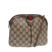 Gucci Vintage Pre-owned Canvas axelremsvskor Beige, Dam