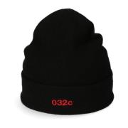 032c Logo Cashmere Blend Beanie Black, Herr