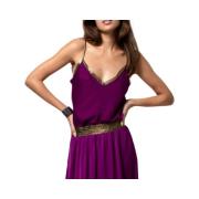 Beliza Satin Camisole Topp Lila Brons Purple, Dam