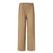 Samsøe Samsøe Pleated Jersey Wide Leg Pants Brown, Dam