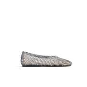 Forte Forte Svarta platta ballerinaskor med strass Gray, Dam