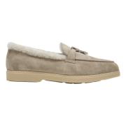 Doucal's Klassisk Läder Loafer Sko Beige, Dam