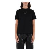 Msgm Logo Print Regular Fit T-Shirt Black, Dam