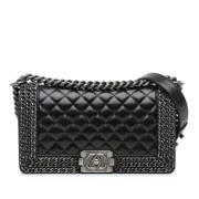 Chanel Vintage Pre-owned Laeder crossbodyvskor Black, Dam