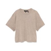 Theory Merinoull Crew Neck T-shirt Brown, Dam