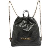 Chanel Vintage Pre-owned Laeder ryggsckar Black, Dam