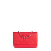 Chanel Vintage Pre-owned Laeder plnbcker Red, Dam