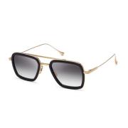 Dita Flight 006 Matte Black-14K Gold Solglasögon Yellow, Herr