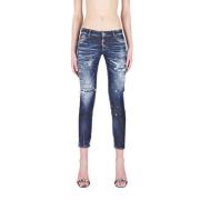 Dsquared2 Cool Girl Cropped Paint Splatter Jeans Blue, Dam