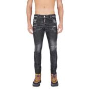 Dsquared2 Urban Slim-Fit Distressed Black Jeans Black, Herr