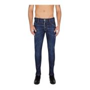 Dsquared2 Mörkblå Slim-Fit Skater Jeans för Män Blue, Herr