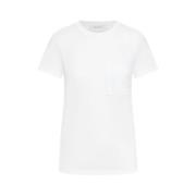 Max Mara Vit Bomull T-shirt med Logobroderi White, Dam