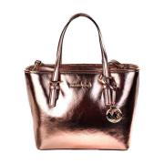 Michael Kors Roséguld Metallisk Läder Toteväska Pink, Dam