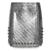 Paco Rabanne Silver High-Waisted Mini Kjol Gray, Dam