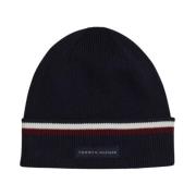 Tommy Hilfiger Mäns Kärlek Randig Beanie Mössa Blue, Herr