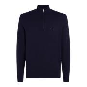 Tommy Hilfiger Ull halv-zip tröja Blue, Herr