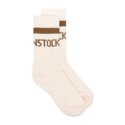 Birkenstock Vitt Stickat Underkläder med Logodetaljer White, Unisex