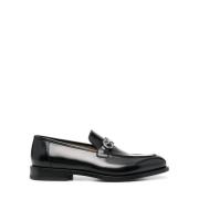 Salvatore Ferragamo Gancini-Plaque Läderloafers Black, Herr