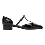 Salvatore Ferragamo Rund Tå Ballerina Linette Black, Dam