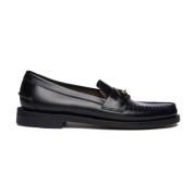 Sebago Svart läderloafer sko Black, Herr