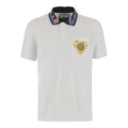 Versace Jeans Couture Logotyp Bomull Polo Skjorta Vit White, Herr