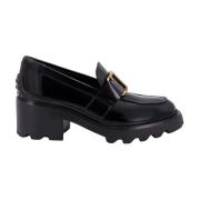 Tod's Svart läderloafer elegant stil Black, Dam