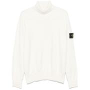 Stone Island Compass Stickad Bomullströja White, Herr