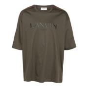 Lanvin Brun Chevron Logo T-shirt Brown, Herr