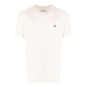 Vivienne Westwood Beige Bomull T-shirt med Orb Logo Beige, Herr