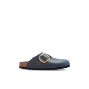 Birkenstock Slides Boston Big Buckle Shearling Blue, Dam