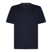 Brioni Blå Crewneck Bomull T-shirt Blue, Herr