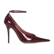 Amina Muaddi Bordeaux Lackpumps Red, Dam