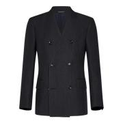 Emporio Armani Blå Dubbelknäppt Blazer Ytterkläder Blue, Herr