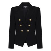 Balmain Svart ytterkläder jacka med unik design Black, Dam