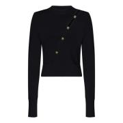 Versace Jeans Couture Svart Cut-Out Sweater Aw24 Black, Dam