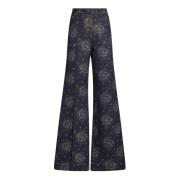 Etro Blå Blommig Utställd Damjeans Blue, Dam