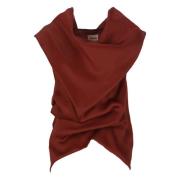 Khaite Silke Bordeaux Topp med Draperande Detaljer Red, Dam