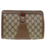 Gucci Vintage Pre-owned Canvas kuvertvskor Beige, Dam